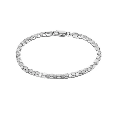 Image of Tuscany Silver Women&#039;s Sterling Round Mirror Bracelet of 20cm/8
