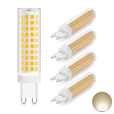 Image of HHZY G9 Led Light Bulbs, No Flicker 1200Lm 12W (120W Halogen Bulb Equivalent) Energy Saving AC 120V 240V, Non Dimmable, 360 Beam Angle, 5 Pack,Warm White 3000K