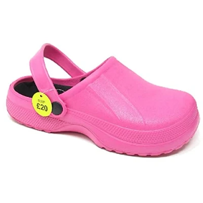 Image of sole london Ladies Garden Clogs Slippers Hospital Chef Pool Beach Holiday Sandals Shoes Fuchsia