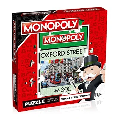 Image of Winning Moves Oxford Street Iconic Monopoly Jigsaw Puzzle Game, Piece together this legendary green board space, inspired by the classic London edition of MONOPOLY, gift and toy for ages 10 plus
