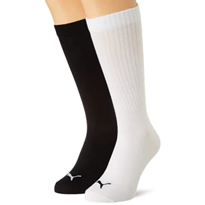 Image of PUMA Men&#039;s Graphic Logo Crew Sock, Black/White, 43 46 (pack of 4)