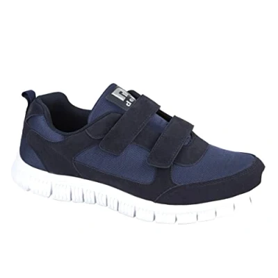 Image of Dek Mens Viking Super Lightweight Memory Foam Touch Fasten Trainers Navy Blue 6 UK
