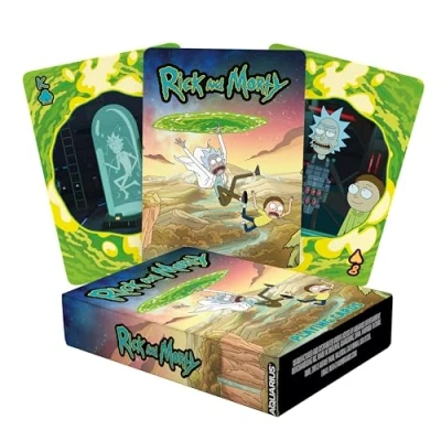 Image of Aquarius Rick and Morty Playing Cards Themed Deck of for Your Favorite Card Games Officially Licensed Merchandise &amp; Collectibles, Green, 2.5 x 3.5