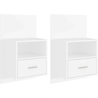 Image of vidaXL Wall mounted Bedside Cabinets 2 pcs White