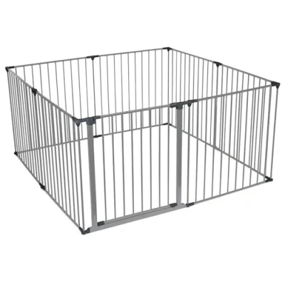 Image of Safetots Premium Multi Panel Play Den, 144cm x 144cm, Grey, 70cm High, Baby Playpen, Den for Toddlers, Large Easy Installation