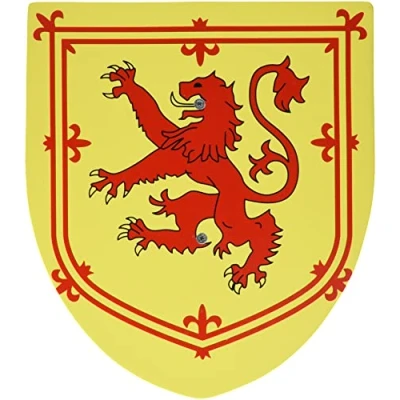 Image of Nemesis Now Rampant Lion Shield 35cm Toy, Wood, Yellow, One Size