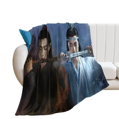 Image of XSQING The Untamed Teleplay Famous Poster Chinese Fleece Blanket All Season Use Cozy Plush Lightweight Flannel Throw Blankets for Couch Sofa Bed 60&quot;x80&quot;