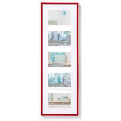 Image of walther Design Picture Frame Red 5X 10x15 cm Gallery with PassepArtout, New Lifestyle Plastic KV515R