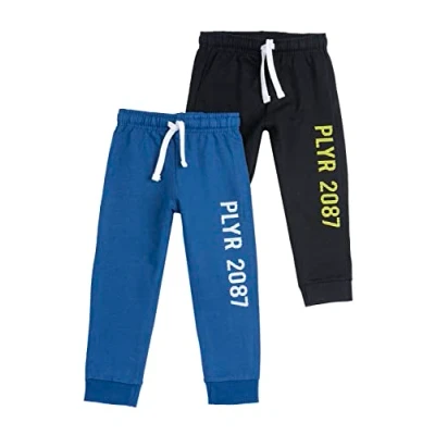 Image of Chicco Children and Young People Set 2 Pieces Long Tracksuit Pants Sweatpants, Azure, 7 Years