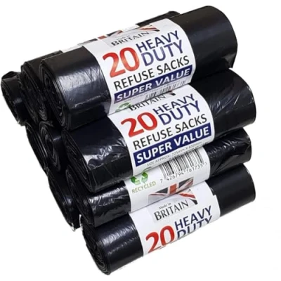 Image of AMD Nexus 200 Heavy Duty Refuse Sack Black 72x85 cm 75 L Kitchen Bin Liners Liner Bags Strong Waste Dustbin