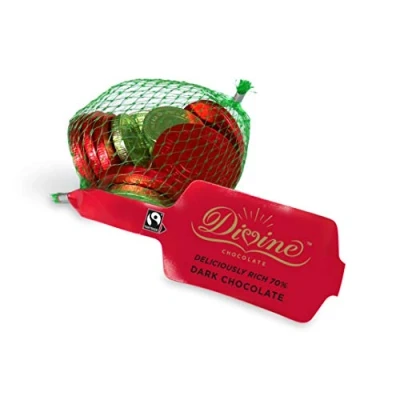 Image of Divine 70 Percent Dark Chocolate Coins, 65g