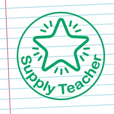 Image of Supply Teacher Self inking Stamp 22mm, Stamper, Green Ink^