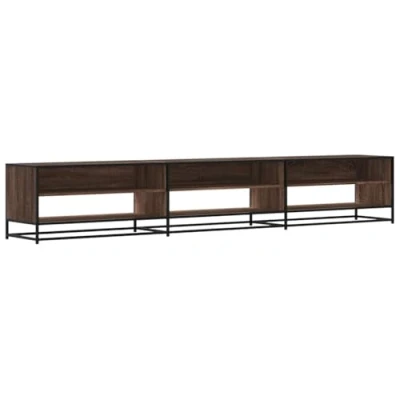 Image of vidaXL TV Cabinet Stand Media Unit Brown Oak/MDF Engineered Wood/Metal 91x40x46cm Industrial Style Ample Storage Living Room/Bedroom