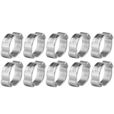 Image of 10pcs Zinc Plated Stainless Steel Pipe Clamps Two Ear Hose Drive Clamp 5 23mm for Fule Petrol Tube(13 15Mm)