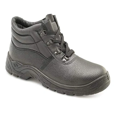 Image of Expert Workwear Safety Chukka Boots Black Leather Steel Toe Cap Work Boot Sizes 3 13 Mens (UK 13)