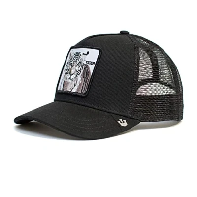 Image of Goorin Bros. The Farm Adjustable Trucker Cap, Black White Tiger, One Size