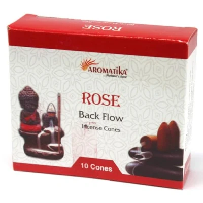 Image of Ancient Wisdom Aromatica Backflow Incense Cones Rose