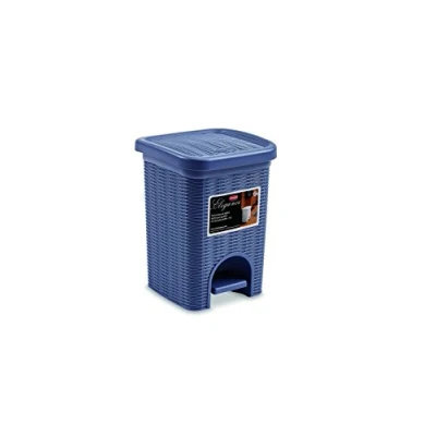 Image of Stefanplast Elegance Bathroom Dustbin, Navy Blue, 20.5 x 28 cm