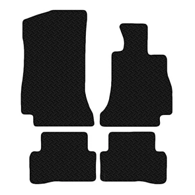 Image of Carsio Car Mats For Mercedes C Class 2014 onwards 3mm 4pc Set Tailored Fit Rubber Floor Mat Complete Accessory Black Custom Fitted Anti Slip Backing, Heavy Duty &amp; Waterproof