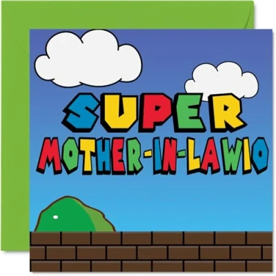 Image of Birthday Cards for Mother in Law Super Lawio Funny Happy Card from Son Daughter Law, Mothers Day Mum, 145mm x Joke Greeting Women
