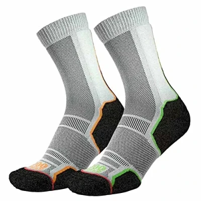 Image of 1000 Mile Trek Sock Men&#039;s (Twin Pack) (Recycled),Black/Orange/Green M,XL