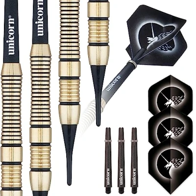 Image of Unicorn Soft Tip Darts Set Core Plus Brass Barrels 16 g