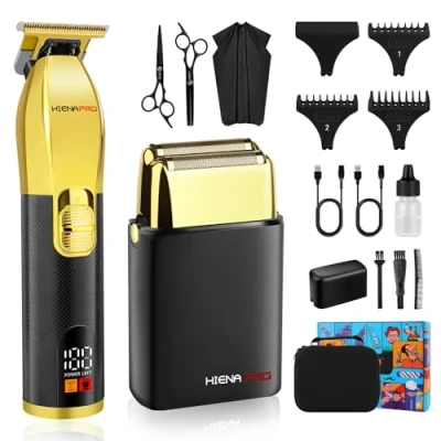 Image of HIENA PRO Electric Foil Shavers for Men, Professional Beard Trimmer Men Grooming Kit, Hair Shaving Kit Bald Head Shaver Cordless Precision Trimmer, Barber Clippers, Gifts