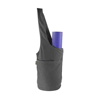 Image of Yoga Mad Shoulder Mat Bag Easy Access Large Exercise Carry Durable Cotton Outer, Waterproof Lining Adjustable Elastic Buckle 87cm x 24cm, Fits Most Sizes