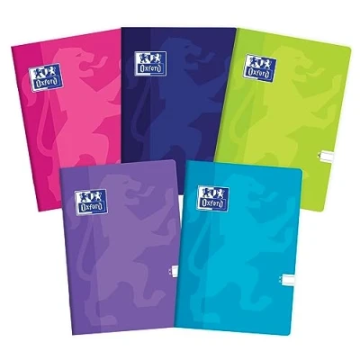 Image of Oxford Touch Exercise Book A5 32 Sheets Ruled Pack of 10 Assorted Colours