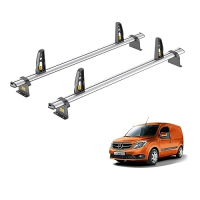 Image of Van Guard Roof Rack for Mercedes Citan (2013+) 2 Aluminium Bars &amp; 4 Load Stops VG276