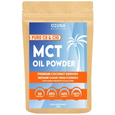 Image of MCT Oil C8 &amp; C10 Powder, Coconut Medium Chain Triglycerides for Sustained Clean Energy, Ketogenic Non Dairy Coffee Creamer, Suitable Keto, Helps Boost Ketones 50 Servings