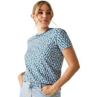 Image of Regatta Orla Kiely Tee Jasmine Flower Blue, Size: 16