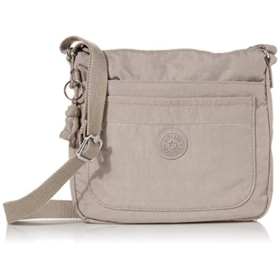 Image of Kipling Women&#039;s Sebastian Crossbody Bag, Grey Gris, 9&quot; L x 8.5&quot; H 1.75&quot; D
