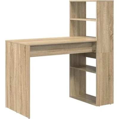 Image of vidaXL Desk with Storage Sonoma Oak 113x54x120 cm Engineered Wood