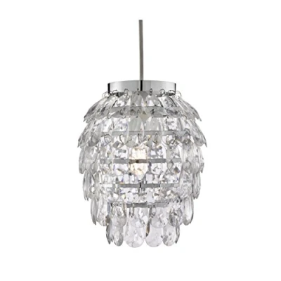 Image of Lighting Collection Modern Pineapple Shape Acrylic Beads Easy Fit Pendant, Clear