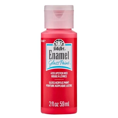 Image of Folkart Lipstick Red Enamels 2oz