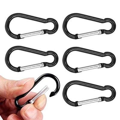 Image of Yesmin 6pcs 6cm Mini Aluminum Spring loaded Gate Keychain Carabiner Clip Hooks for Home, RV, Fishing, Hiking, Traveling and