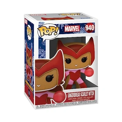 Image of Funko POP! Marvel: Holiday Scarlet Witch Marvel Comics Collectable Vinyl Figure Gift Idea Official Merchandise Toys for Kids &amp; Adults Comic Books Fans Model Collectors