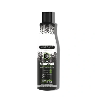 Image of Morfose Hair Shampoo 500 ml, Creamy Therapy for and Scalp,Parabene free, Nourishing &amp; Fortifying Shampoo, Weakened Hair, Suitable All Skin Types (Charcoal)