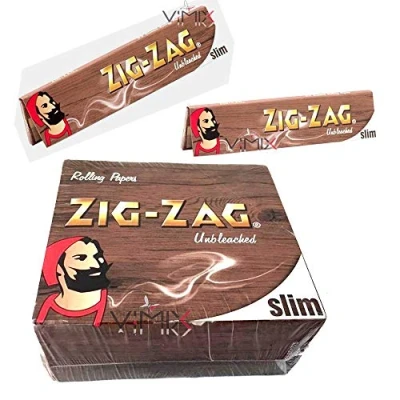 Image of NEW ZIG ZAG UNBLEACHED SLIM SIZE ROLLING PAPERS BOOKLETS (10)