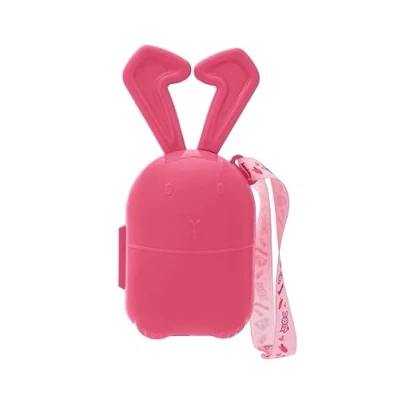 Image of Mycey Dummy Box, Pacifier Soother Carry Baby Case, Holder Storage Container, Pod, Rabbit Shape Coral Red