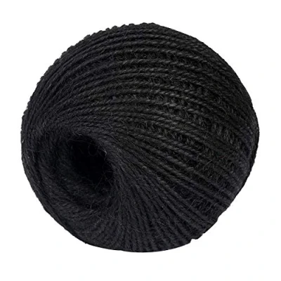 Image of Jute Twine Garden Twine, 50m Natural String Rope for Floristry, Gifts, DIY Arts&amp;Crafts, Decoration, Bundling, Gardening and Recycling Black
