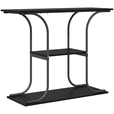 Image of vidaXL Console Table Black oak 101 x 35 80.5 cm Engineered wood