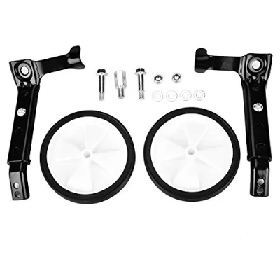 Image of Bicycle Training Wheels, 2 Pcs Adjustable Variable Speed Wheels Improve Safety of Two Sides for Kids Children Bikes Bicycles Learning(Black)