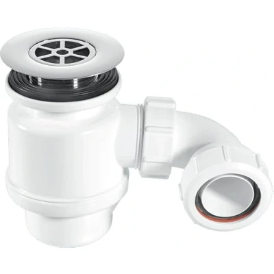 Image of Standard Shower Trap with 85mm Chromed Plastic Flange STW8R