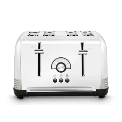Image of Morphy Richards Venture Retro 4 Slice Toaster, Radio Dial, Variable Browning Control, Width Slots, Removable Crumb Tray, 1900W, Polished/Nickel, 240333