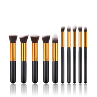 Image of Jaimela 10 Piece Makeup Brush Set, Professional Foundation Make Up Powder Brush, Ideal for Foundation, Eyeshadow, Concealer