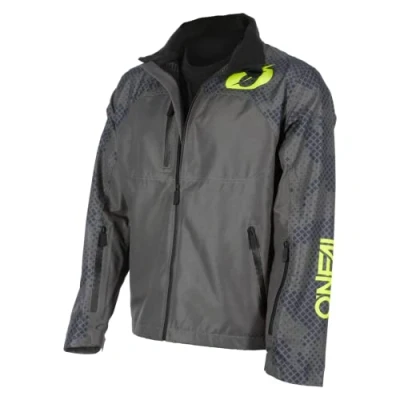 Image of O&#039;Neal Mountain Bike Jacket MTB DH Downhill FR Freeride Waterproof, Underarm Ventilation, Soft Touch Material Shore Rain V.22 Adult Grey Neon Yellow Size M
