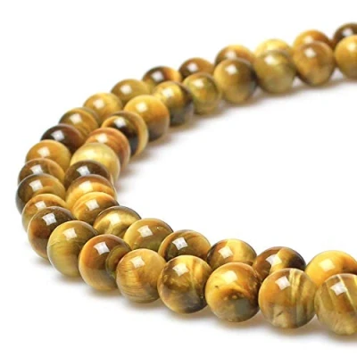 Image of JARTC Rare Collection Natural Stone Beads Golden Tigereye Round Loose for Jewelry Making DIY Bracelet Necklace (14mm)