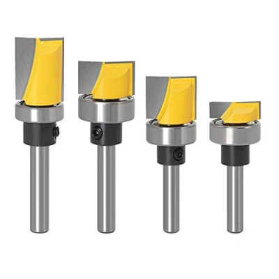 Image of Bestgle 4pcs 1/4 Inch Shank Flush Trim Hinge Mortising Template Router Bit Woodworking Tool Milling Cutter 13/16&quot; 7/16&quot; 5/8&quot; 1/4&quot;